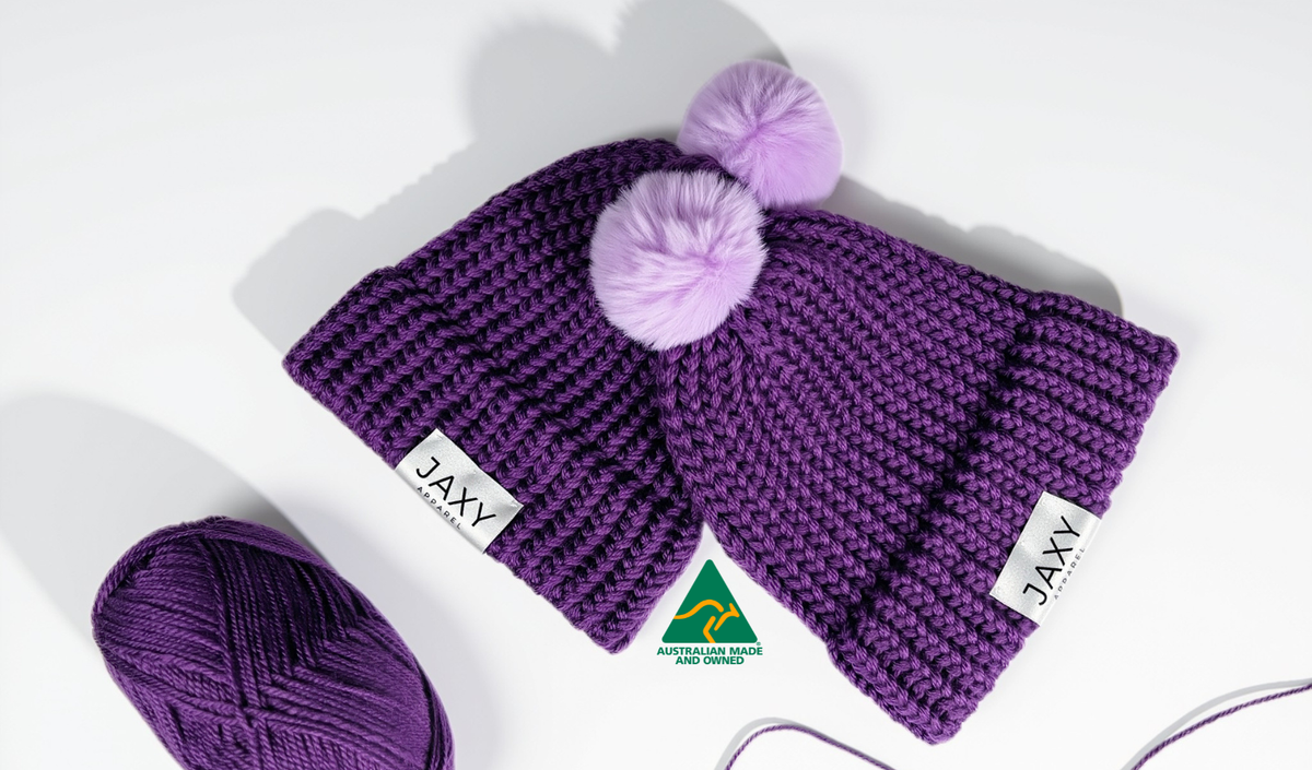 Royal-Purple Jaxy Beanie: Baby & Toddler