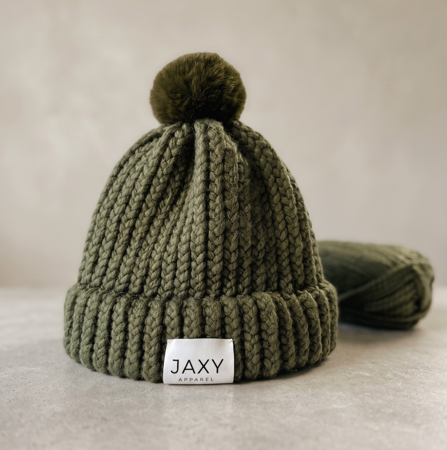 Field-Green Jaxy Beanie: Adult