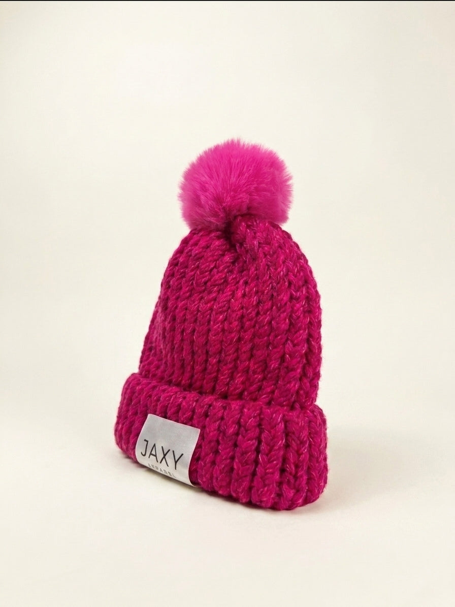 Hot-Pink Jaxy Beanie: Children