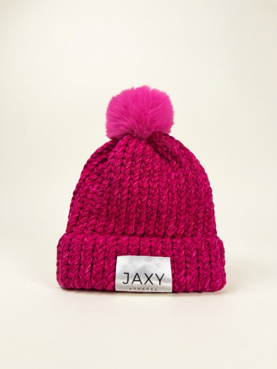 Hot-Pink Jaxy Beanie: Children