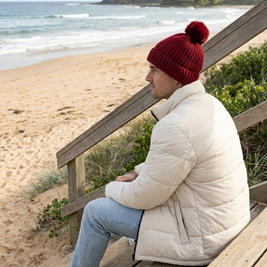Cherry-red Jaxy Beanie: Adult