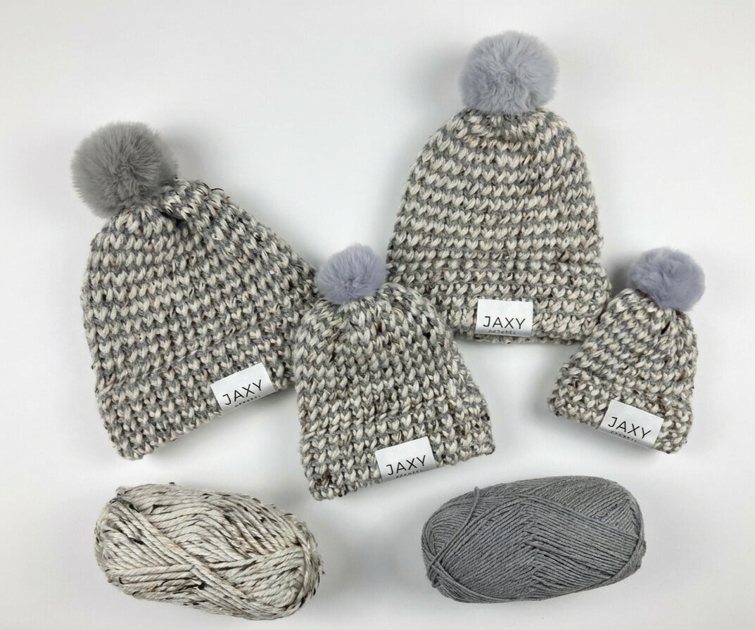 Marble-grey Jaxy Beanie: Adults